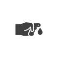 Finger blood test vector icon