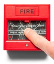 Finger Breaking FIre Alarm Royalty Free Stock Photo