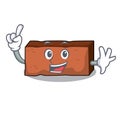 Finger brick mascot cartoon style