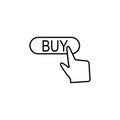 Finger, buy, touch icon. Element of corruption icon. Thin line icon on white background Royalty Free Stock Photo