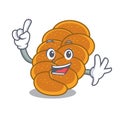 Finger challah mascot cartoon style