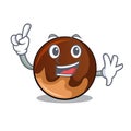 Finger chocolate donut mascot cartoon