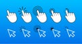 Finger click icon vector. Hand click icon. Push touch screen. Vector stock illustration. Royalty Free Stock Photo