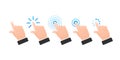 Finger click icon vector. Hand click icon. Push touch screen. Vector stock illustration. Royalty Free Stock Photo