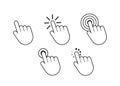 Finger click icon vector. Hand click icon. Push touch screen. Vector stock illustration. Royalty Free Stock Photo