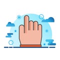 Finger click illustration. Flat vector icon. can use for, icon design element,ui, web, mobile app