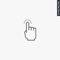Finger click, linear style sign for mobile concept and web design