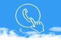 finger click phone cloud shape