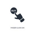 Finger clicks on buy button icon. simple element illustration. isolated trendy filled finger clicks on buy button icon on white