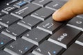 Finger on computer keyboard Royalty Free Stock Photo