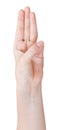 Finger counting three - hand gesture