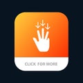 Finger, Down, Arrow, Gestures Mobile App Button. Android and IOS Glyph Version Royalty Free Stock Photo