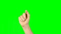 Finger draw heart shape. Man hand on green screen. For animation tamplate.