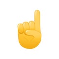 Finger emoji, hand pointer illustration. Index Pointing Up, Human Gesture Vector. Touch, click icon stock vector design