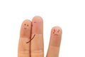 Finger face Love betrayed and jealousy Royalty Free Stock Photo