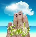 Finger family travels at the beach and family word