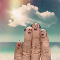 Finger family travels at the beach