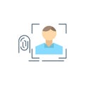 finger, fingerprint, recognition, scan, scanning Flat Color Icon Vector Royalty Free Stock Photo