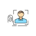 finger, fingerprint, recognition, scan, scanning Flat Color Icon Vector Royalty Free Stock Photo