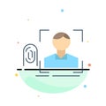 finger, fingerprint, recognition, scan, scanning Flat Color Icon Vector Royalty Free Stock Photo
