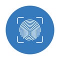 Finger, fingerprint, touch icon. Blue color design