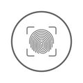 Finger, fingerprint, touch icon. Gray vector graphics