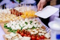 Finger food appetizers on party Royalty Free Stock Photo