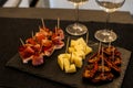 Finger food for evening aperitif Royalty Free Stock Photo