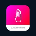 Finger, Four, Gesture, Arrow, Up Mobile App Button. Android and IOS Line Version Royalty Free Stock Photo