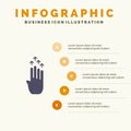 Finger, Four, Gesture, Arrow, Up Solid Icon Infographics 5 Steps Presentation Background