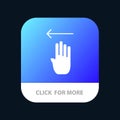 Finger, Four, Gesture, Left Mobile App Button. Android and IOS Glyph Version Royalty Free Stock Photo