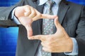 Finger frame action of businessman with clipping path Royalty Free Stock Photo
