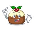 Finger fruit cake mascot cartoon Royalty Free Stock Photo