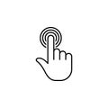 Finger, gesture, double, one, tap outline icon. Element of simple icon for websites, mobile app, info graphics. Signs and symbols