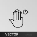 Finger, gesture, hand, tap, hold, three outline icons. Can be used for web, logo, mobile app, UI, UX