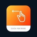 Finger, Gestures, Hand, Left Mobile App Button. Android and IOS Line Version Royalty Free Stock Photo