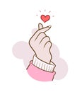 Finger Heart aesthetic vector illustration