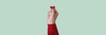 finger heart gesture, web banner format