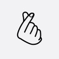 Finger heart sign icon