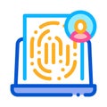 finger identity color icon vector illustration sign Royalty Free Stock Photo