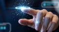Finger touch technology interface innovation digital future connection network access control Royalty Free Stock Photo