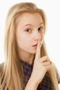 Finger on Lips, Tsss Royalty Free Stock Photo