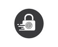 finger lock technology vector icon illustration