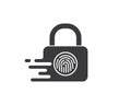 finger lock technology vector icon illustration