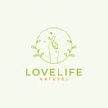 Finger love leaf logo design Royalty Free Stock Photo