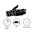 Finger medical bandage. Hand with a bandage sign. Ambulance eps ten Royalty Free Stock Photo