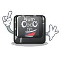 Finger num lock on a keyboard mascot