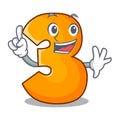 Finger number three isolated on the mascot Royalty Free Stock Photo