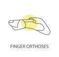 Finger orthosis, vector linear icon