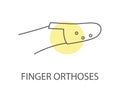 Finger orthosis, vector linear icon